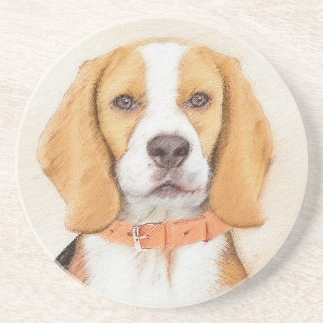 Beagle Hound Dog Painting Original Animal Art Coaster (Front)