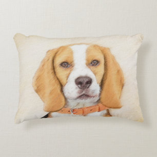 Beagle Hound Dog Painting Original Animal Art Decorative Cushion