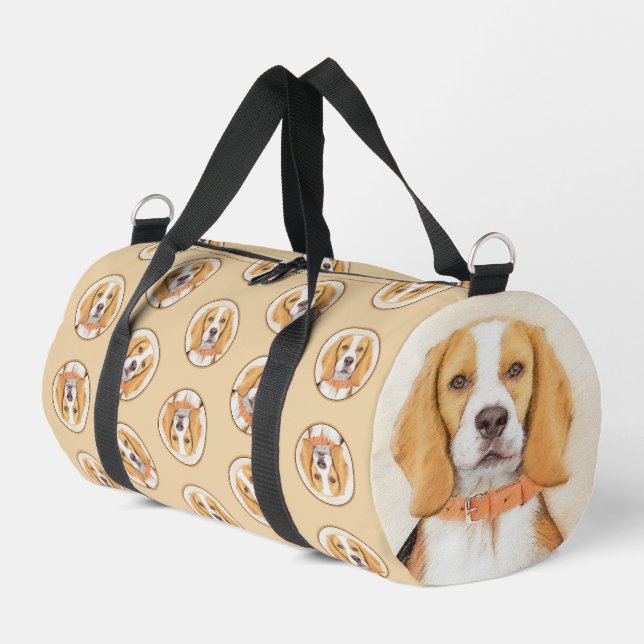 Beagle Hound Dog Painting Original Animal Art Duffle Bag (Left Corner)