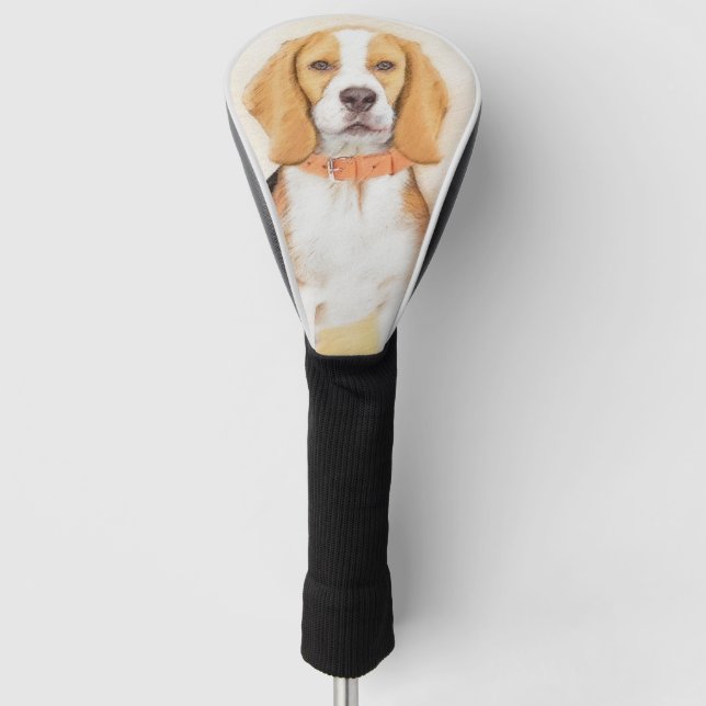 Beagle Hound Dog Painting Original Animal Art Golf Head Cover (Front)