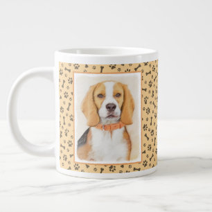 Beagle Hound Dog Painting Original Animal Art Large Coffee Mug