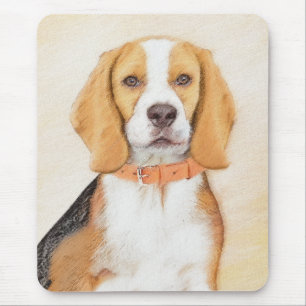 Beagle Hound Dog Painting Original Animal Art Mouse Mat