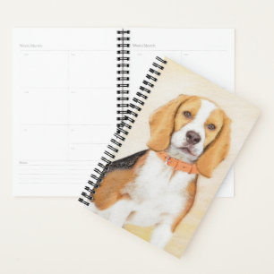 Beagle Hound Dog Painting Original Animal Art Planner