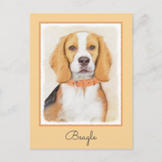 Beagle Hound Dog Painting Original Animal Art Postcard