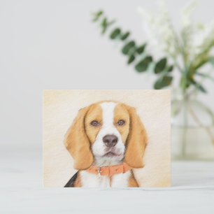 Beagle Hound Dog Painting Original Animal Art Postcard