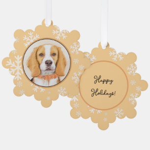 Beagle Hound Dog Painting Original Animal Art Tree Decoration Card
