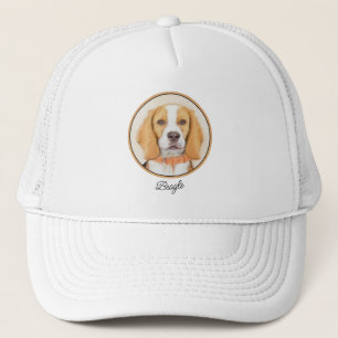 Beagle Hound Dog Painting Original Animal Art Trucker Hat