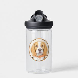 Beagle Hound Dog Painting Original Animal Art Water Bottle