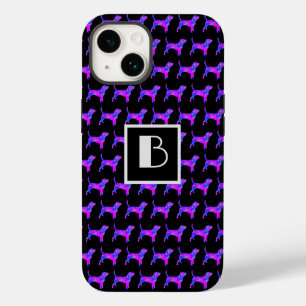 Beagle Hound Dog Pink Blu Silhouette Mono Black Case-Mate iPhone 14 Case