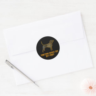 Beagle Hound Dog Silhouette Fun Halloween Classic Round Sticker