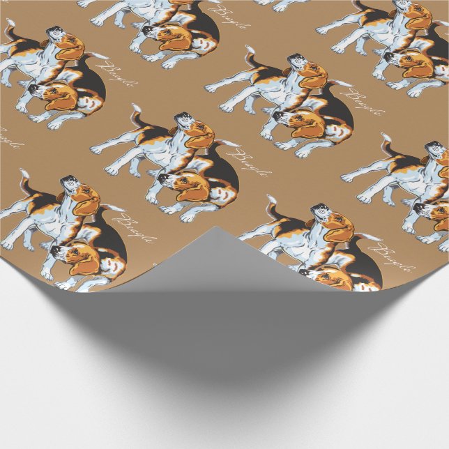 beagle hound wrapping paper (Corner)