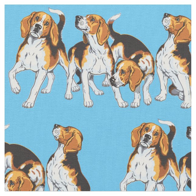 beagle hounds fabric (Close Up)