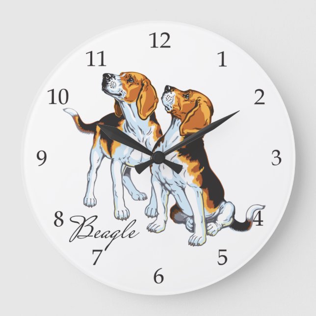 beagle hounds large clock (Front)