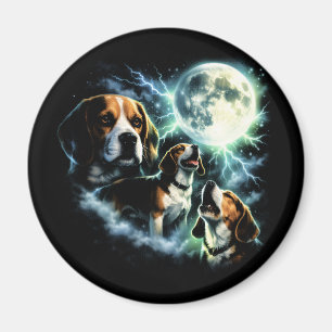 Beagle Howling at the Moon – Hunting Dog Night Magnet