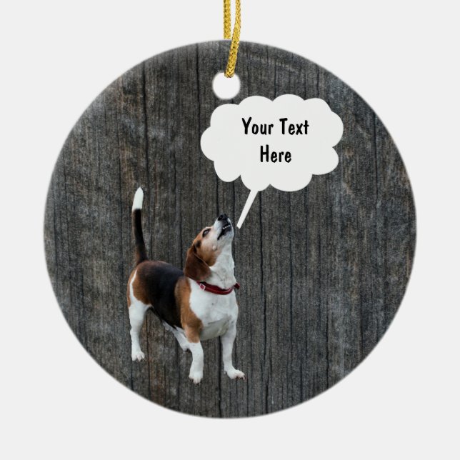 Beagle Howling Customisable Dog Ornament (Front)