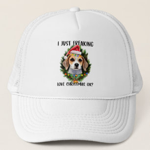Beagle I Just Freaking Love Christmas Ok Christmas Trucker Hat