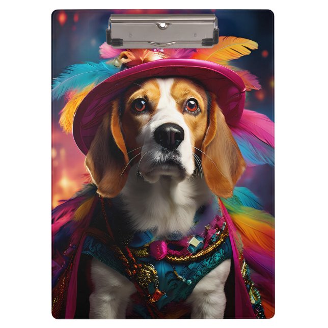 Beagle in a Feathered Hat  Clipboard (Front)