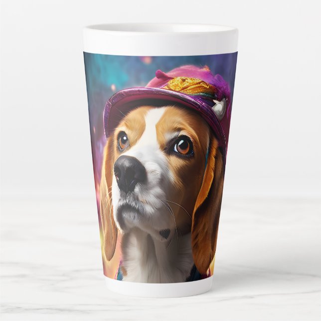  Beagle in a Pink Hat  Latte Mug (Front)