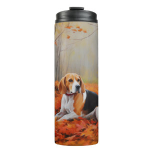 Beagle in Autumn Leaves Fall Inspire Thermal Tumbler