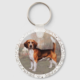 Beagle in Country Setting Key Ring