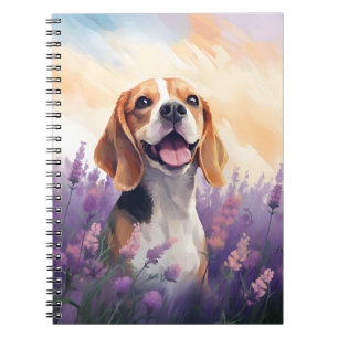 Beagle in Lavender field Notebook