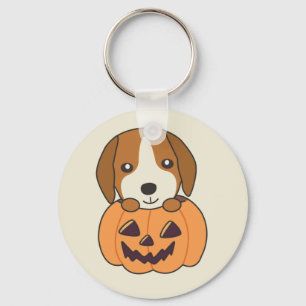 Beagle In Pumpkin Sweet Dogs Happy Halloween Keych Key Ring