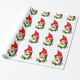 Beagle In Santa Hat Christmas Wrapping Paper