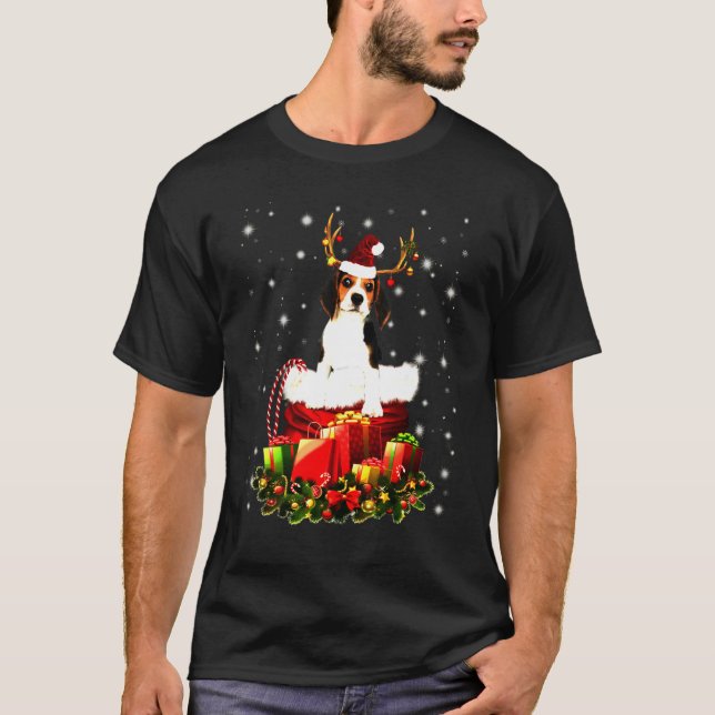 Beagle In Santa Sack Box Costume T-Shirt (Front)