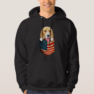 Beagle In The Pocket America Flag 4th Of July Hoodie