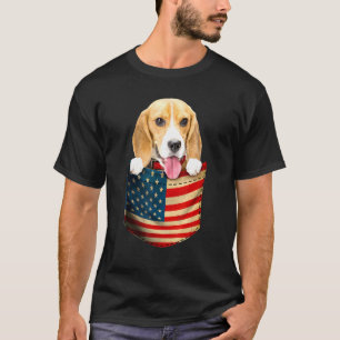 Beagle In The Pocket America Flag 4th Of July T-Shirt