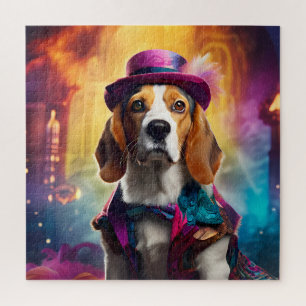 Beagle in Vibrant Costume Jigsaw Puzzle