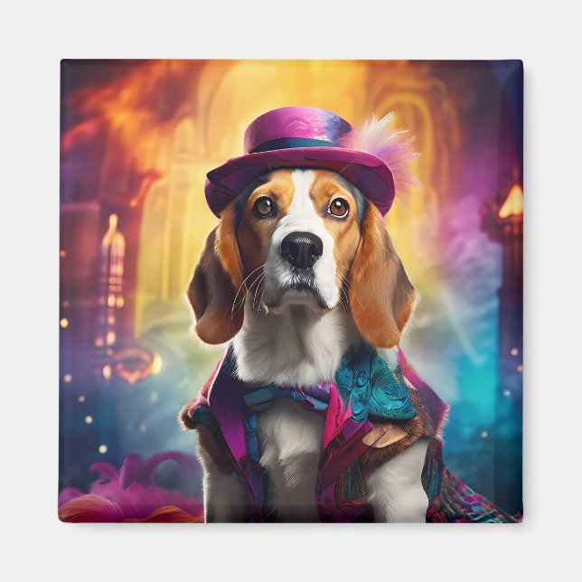  Beagle in Vibrant Costume Magnet (Front)