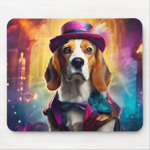 Beagle in Vibrant Costume Mouse Mat