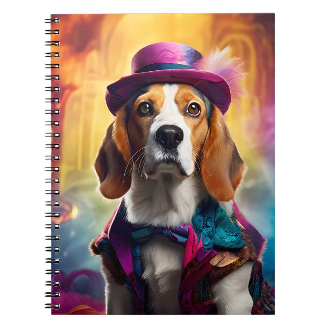  Beagle in Vibrant Costume Notebook (Front)