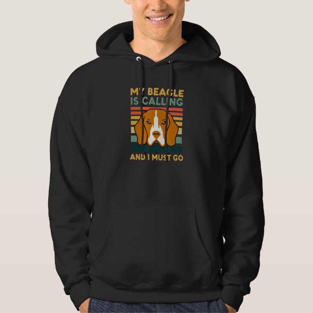 Beagle Is Calling Design Beagle Hunting Hoodie (Front)