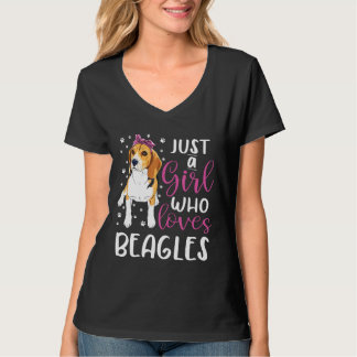 Beagle Just A Girl Who Loves Beagles Dogs Girls T-Shirt
