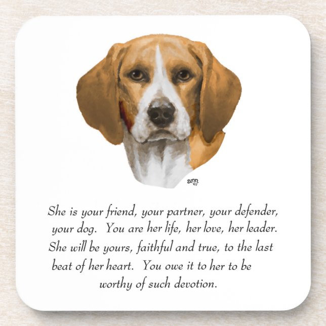 Beagle Keepsake Coaster (Front)