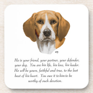 Beagle Keepsake MALE Coaster
