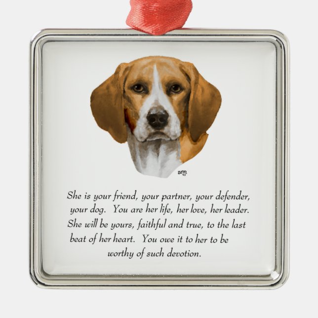 Beagle Keepsake Metal Tree Decoration (Front)