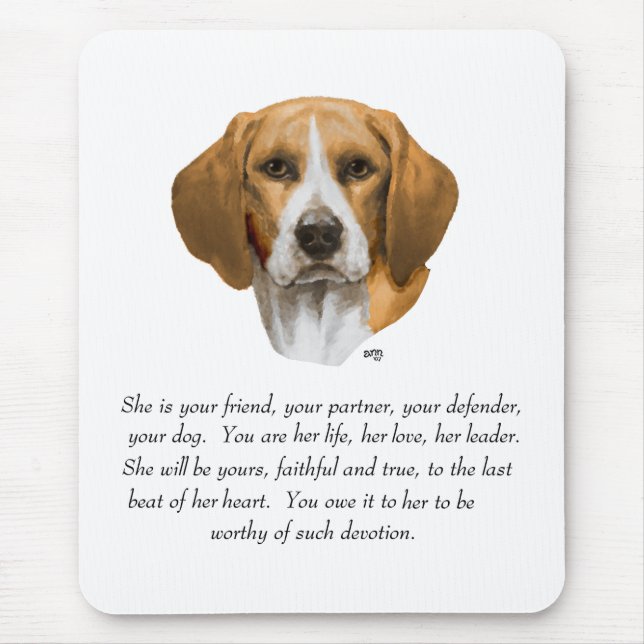 Beagle Keepsake Mouse Mat (Front)