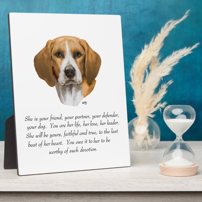 Beagle Keepsake Plaque (Side)