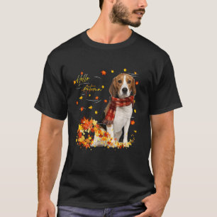 Beagle Leaf Fall Hello Autumn For Dog Lover Thanks T-Shirt