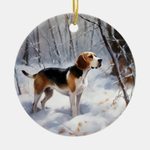 Beagle Let It Snow Christmas  Ceramic Tree Decoration