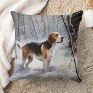 Beagle Let It Snow Christmas Cushion