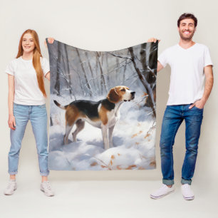 Beagle Let It Snow Christmas  Fleece Blanket