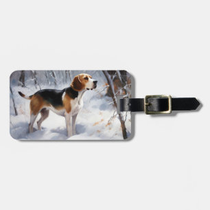 Beagle Let It Snow Christmas Luggage Tag