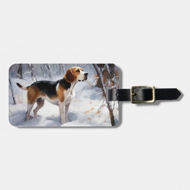 Beagle Let It Snow Christmas  Luggage Tag (Front Horizontal)