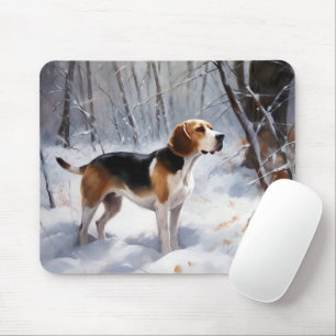 Beagle Let It Snow Christmas  Mouse Mat