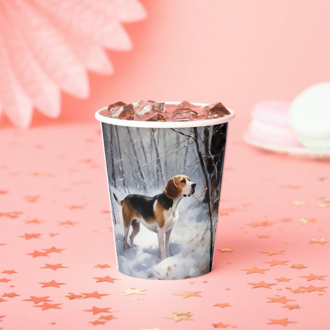 Beagle Let It Snow Christmas  Paper Cups (Insitu)