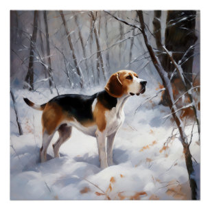 Beagle Let It Snow Christmas  Poster